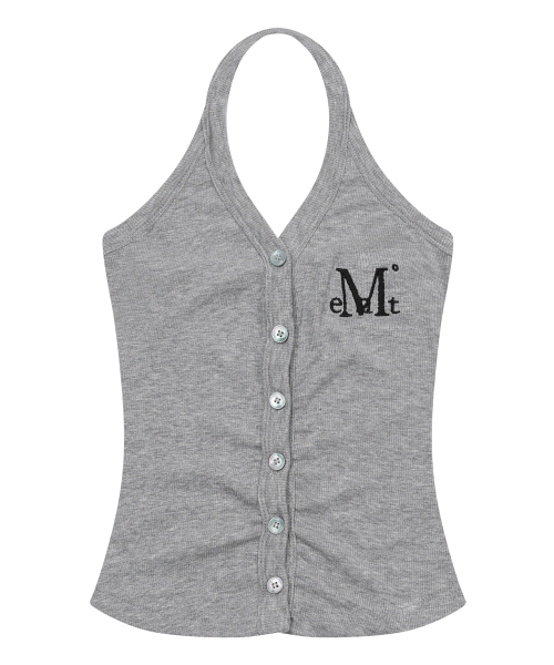 MUCENT（ムセント）の「メラホルターネッククロップスリーブレスナシ（4カラー）（Tシャツ/カットソー・レディース・ホワイト/ブラック/グレー/チャコール・FREE）」の12枚目の写真