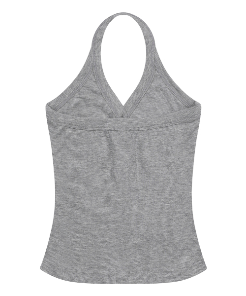 MUCENT（ムセント）の「メラホルターネッククロップスリーブレスナシ（4カラー）（Tシャツ/カットソー・レディース・ホワイト/ブラック/グレー/チャコール・FREE）」の11枚目の写真