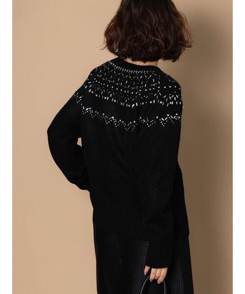 Te chichi CLASSIC（テチチクラシック）の「ビジューフェアアイルニット《2025winter catalog item》（ニット/セーター・レディース・チャコールグレー/ブラック・F）」の5枚目の写真