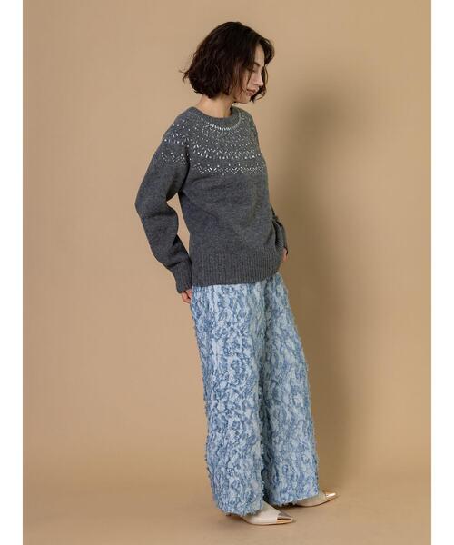 Te chichi CLASSIC（テチチクラシック）の「ビジューフェアアイルニット《2025winter catalog item》（ニット/セーター・レディース・チャコールグレー/ブラック・F）」の13枚目の写真