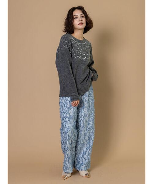 Te chichi CLASSIC（テチチクラシック）の「ビジューフェアアイルニット《2025winter catalog item》（ニット/セーター・レディース・チャコールグレー/ブラック・F）」の14枚目の写真