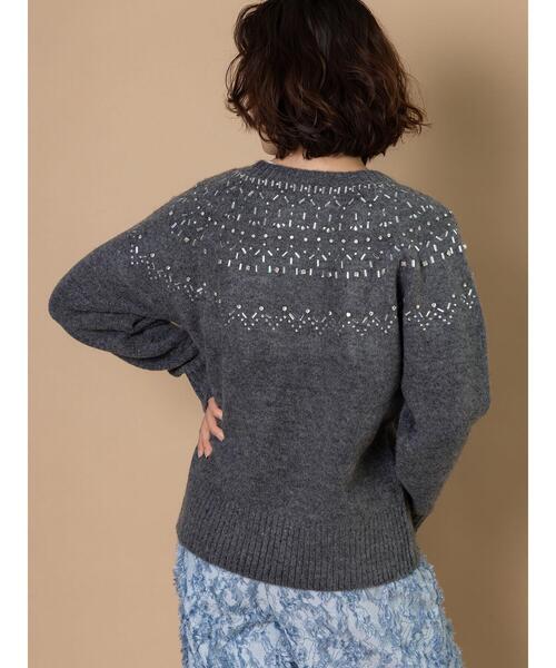 Te chichi CLASSIC（テチチクラシック）の「ビジューフェアアイルニット《2025winter catalog item》（ニット/セーター・レディース・チャコールグレー/ブラック・F）」の17枚目の写真