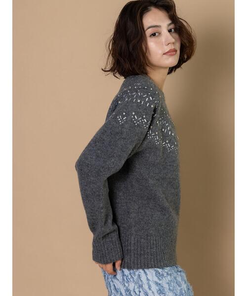 Te chichi CLASSIC（テチチクラシック）の「ビジューフェアアイルニット《2025winter catalog item》（ニット/セーター・レディース・チャコールグレー/ブラック・F）」の18枚目の写真