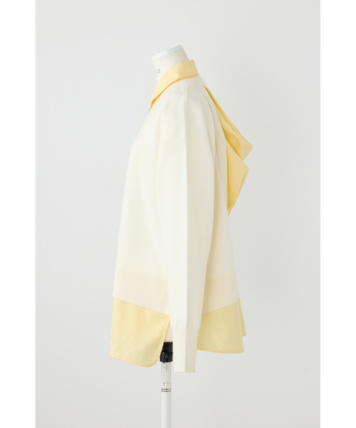 ENFOLD（エンフォルド）の「シャツレイヤードプルオーバー（ニット/セーター・レディース・ホワイト/チャコールグレー/ダークネイビー・38）」の12枚目の写真