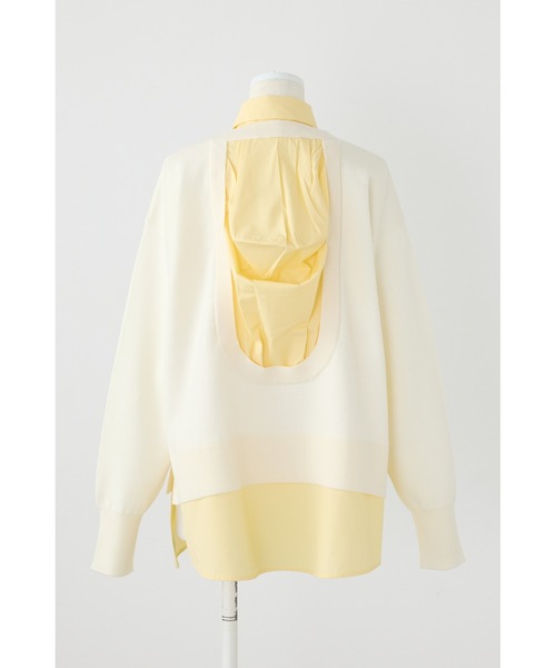 ENFOLD（エンフォルド）の「シャツレイヤードプルオーバー（ニット/セーター・レディース・ホワイト/チャコールグレー/ダークネイビー・38）」の13枚目の写真