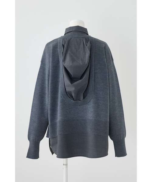 ENFOLD（エンフォルド）の「シャツレイヤードプルオーバー（ニット/セーター・レディース・ホワイト/チャコールグレー/ダークネイビー・38）」の16枚目の写真