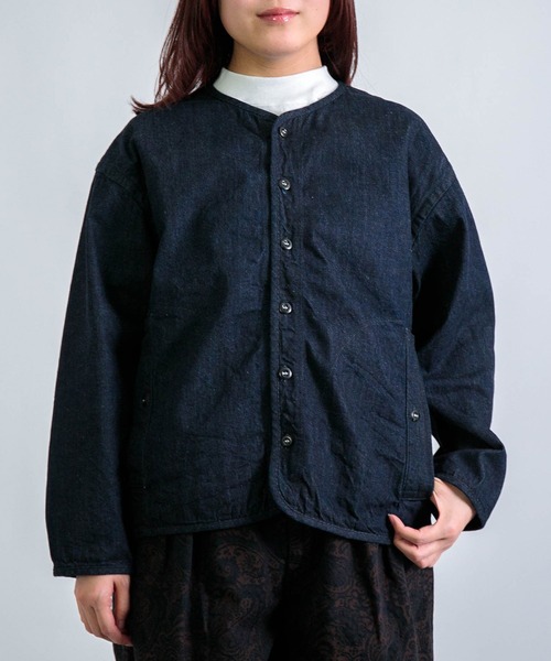 D.M.G.（ドミンゴ）の「[D.M.G / ディーエムジー] 10ozジェルドデニム シープショートジャケット（デニムジャケット・レディース・ワンウォッシュ・2/3）」の3枚目の写真