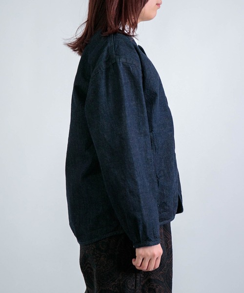 D.M.G.（ドミンゴ）の「[D.M.G / ディーエムジー] 10ozジェルドデニム シープショートジャケット（デニムジャケット・レディース・ワンウォッシュ・2/3）」の7枚目の写真