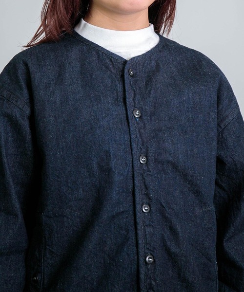 D.M.G.（ドミンゴ）の「[D.M.G / ディーエムジー] 10ozジェルドデニム シープショートジャケット（デニムジャケット・レディース・ワンウォッシュ・2/3）」の9枚目の写真