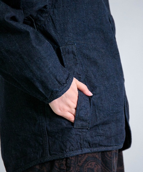 D.M.G.（ドミンゴ）の「[D.M.G / ディーエムジー] 10ozジェルドデニム シープショートジャケット（デニムジャケット・レディース・ワンウォッシュ・2/3）」の10枚目の写真