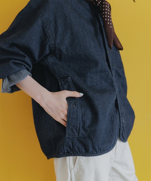 D.M.G.（ドミンゴ）の「[D.M.G / ディーエムジー] 10ozジェルドデニム シープショートジャケット（デニムジャケット・レディース・ワンウォッシュ・2/3）」の18枚目の写真