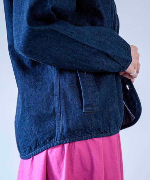 D.M.G.（ドミンゴ）の「[D.M.G / ディーエムジー] 10ozジェルドデニム シープショートジャケット（デニムジャケット・レディース・ワンウォッシュ・2/3）」の2枚目の写真