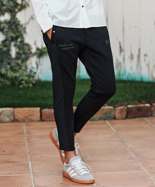 1minute 1second(ワンミニットワンセカンド)の「mp14362-cursive embroidery cardboard knit nylon pants イージーパンツ(1M26H050)(その他パンツ・メンズ・ブラック/ネイビー/ホワイト・S/M/L/XL)」の2枚目の写真