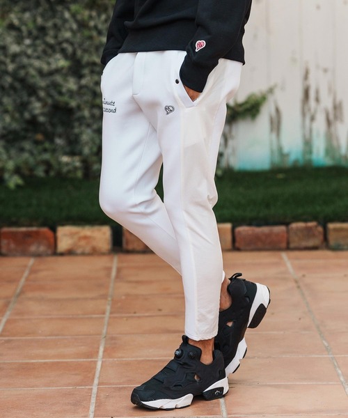 1minute 1second(ワンミニットワンセカンド)の「mp14362-cursive embroidery cardboard knit nylon pants イージーパンツ(1M26H050)(その他パンツ・メンズ・ブラック/ネイビー/ホワイト・S/M/L/XL)」の5枚目の写真