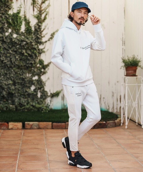 1minute 1second(ワンミニットワンセカンド)の「mp14362-cursive embroidery cardboard knit nylon pants イージーパンツ(1M26H050)(その他パンツ・メンズ・ブラック/ネイビー/ホワイト・S/M/L/XL)」の7枚目の写真