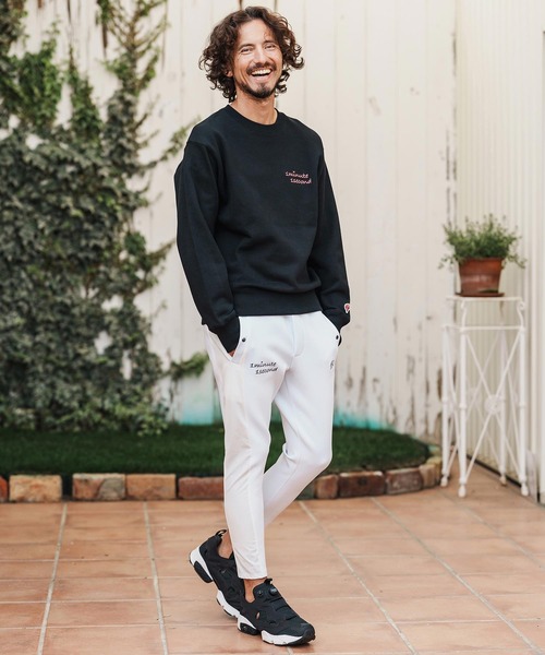 1minute 1second(ワンミニットワンセカンド)の「mp14362-cursive embroidery cardboard knit nylon pants イージーパンツ(1M26H050)(その他パンツ・メンズ・ブラック/ネイビー/ホワイト・S/M/L/XL)」の9枚目の写真