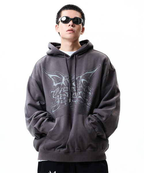 CRITIC(クリティック)の「CRACK LETTERING HOODIE CHARCOAL(パーカー・レディース・その他・X-LARGE/MEDIUM/LARGE)」の1枚目の写真