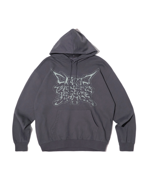 CRITIC(クリティック)の「CRACK LETTERING HOODIE CHARCOAL(パーカー・レディース・その他・X-LARGE/MEDIUM/LARGE)」の2枚目の写真