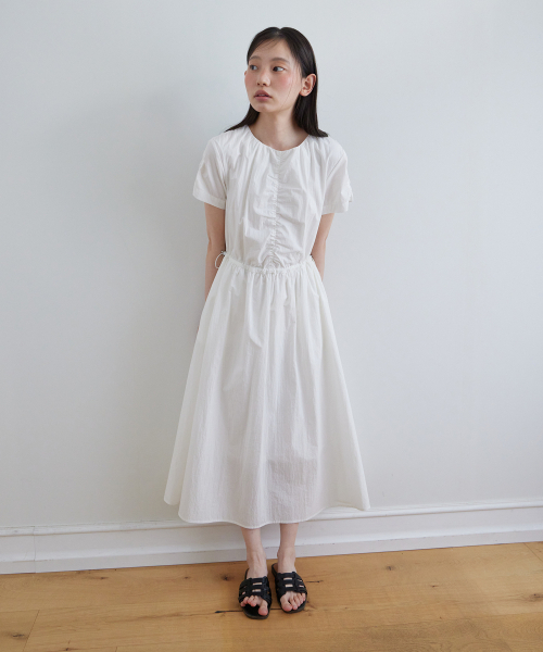 STEP AROUND（ステップアラウンド）の「Half sleeve string one-piece_WHITE（ワンピース・レディース・その他・SMALL）」の2枚目の写真