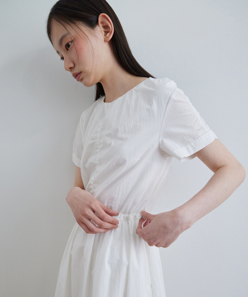 STEP AROUND（ステップアラウンド）の「Half sleeve string one-piece_WHITE（ワンピース・レディース・その他・SMALL）」の4枚目の写真