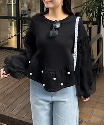 Tシャツ/カットソー パール ネックレス パール」に該当する