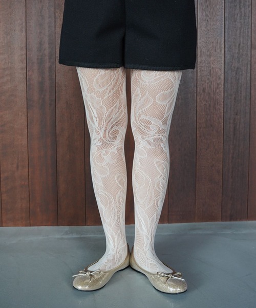 SANSeLF（サンセルフ）の「【SANSeLF】パターンレースタイツ saa25a206（タイツ/ストッキング・レディース・ライトブルー/ホワイト/グレー・FREE）」の2枚目の写真