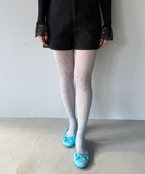 SANSeLF（サンセルフ）の「【SANSeLF】パターンレースタイツ saa25a206（タイツ/ストッキング・レディース・ライトブルー/ホワイト/グレー・FREE）」の3枚目の写真