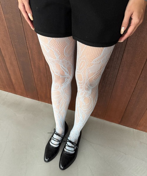 SANSeLF（サンセルフ）の「【SANSeLF】パターンレースタイツ saa25a206（タイツ/ストッキング・レディース・ライトブルー/ホワイト/グレー・FREE）」の16枚目の写真