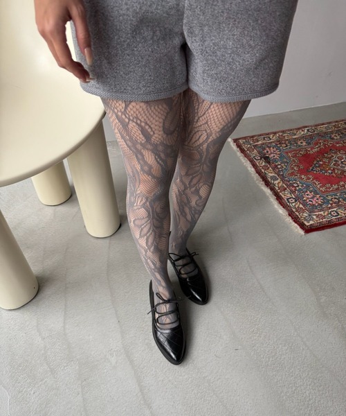 SANSeLF（サンセルフ）の「【SANSeLF】パターンレースタイツ saa25a206（タイツ/ストッキング・レディース・ライトブルー/ホワイト/グレー・FREE）」の9枚目の写真