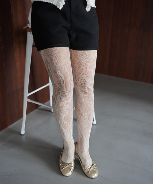 SANSeLF（サンセルフ）の「【SANSeLF】パターンレースタイツ saa25a206（タイツ/ストッキング・レディース・ライトブルー/ホワイト/グレー・FREE）」の4枚目の写真