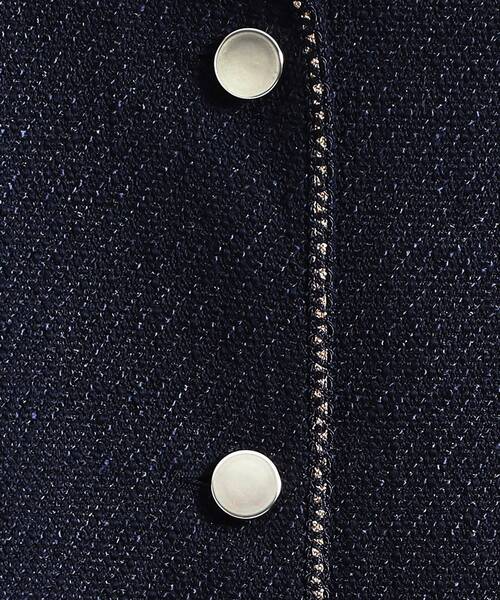 SHOO・LA・RUE（シューラルー）の「【S-3L】柔らかく軽い ライトツイードジャケット（ノーカラージャケット・レディース・ホワイト系6/アイボリー系3/ネイビー系3・01/02/03/04/05）」の17枚目の写真