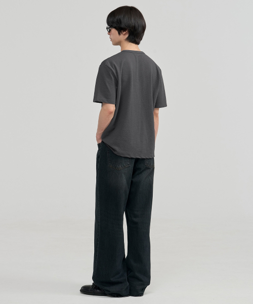 JUAN HOMME(ジュアンオム)の「ヘンリーネックハーフスリーブ(チャコール)(Tシャツ/カットソー・メンズ・その他・SMALL/MEDIUM/LARGE)」の3枚目の写真