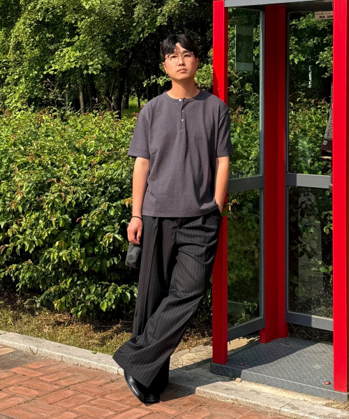 JUAN HOMME(ジュアンオム)の「ヘンリーネックハーフスリーブ(チャコール)(Tシャツ/カットソー・メンズ・その他・SMALL/MEDIUM/LARGE)」の18枚目の写真