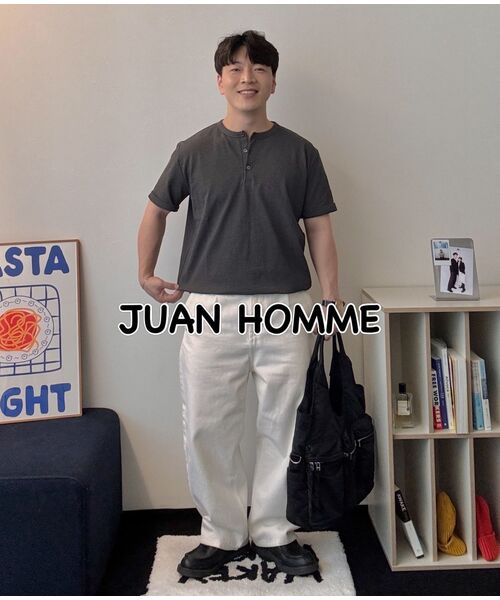 JUAN HOMME(ジュアンオム)の「ヘンリーネックハーフスリーブ(チャコール)(Tシャツ/カットソー・メンズ・その他・SMALL/MEDIUM/LARGE)」の13枚目の写真