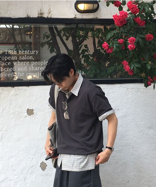 JUAN HOMME(ジュアンオム)の「ヘンリーネックハーフスリーブ(チャコール)(Tシャツ/カットソー・メンズ・その他・SMALL/MEDIUM/LARGE)」の9枚目の写真