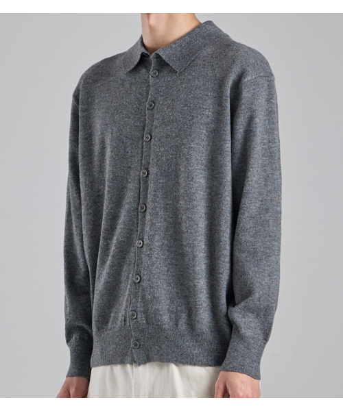 BUTTON SEOUL(ボタンソウル)の「ウールブレンドカラー ニットカーディガン (グレー)(カーディガン/ボレロ・メンズ・その他・MEDIUM/LARGE/X-LARGE)」の6枚目の写真