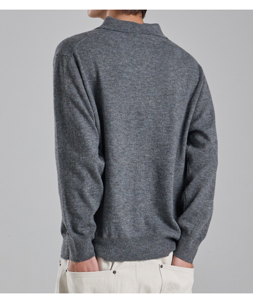 BUTTON SEOUL(ボタンソウル)の「ウールブレンドカラー ニットカーディガン (グレー)(カーディガン/ボレロ・メンズ・その他・MEDIUM/LARGE/X-LARGE)」の8枚目の写真