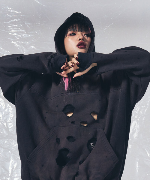 SCHISM INDUCING(スキズムインデューシング)の「BORO HOODIE NAVY(パーカー・レディース・その他・LARGE/MEDIUM)」の9枚目の写真