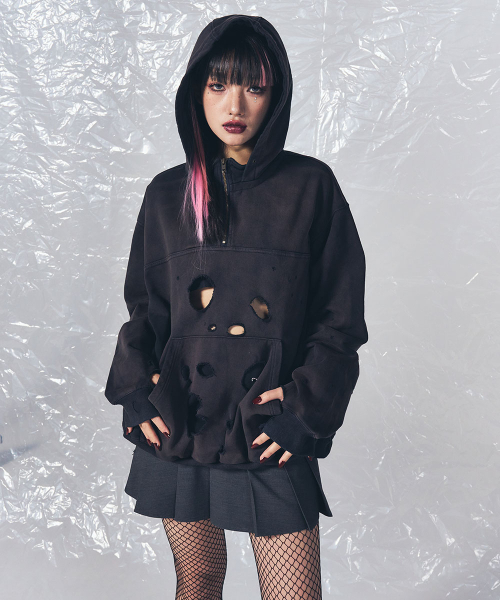 SCHISM INDUCING(スキズムインデューシング)の「BORO HOODIE NAVY(パーカー・レディース・その他・LARGE/MEDIUM)」の8枚目の写真