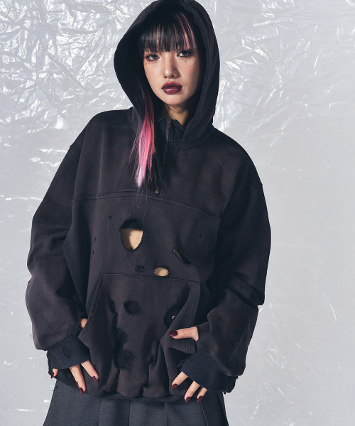 SCHISM INDUCING(スキズムインデューシング)の「BORO HOODIE NAVY(パーカー・レディース・その他・LARGE/MEDIUM)」の7枚目の写真
