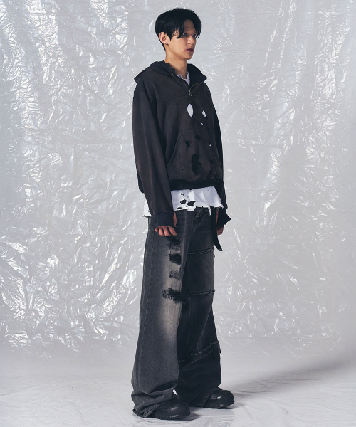 SCHISM INDUCING(スキズムインデューシング)の「BORO HOODIE NAVY(パーカー・レディース・その他・LARGE/MEDIUM)」の5枚目の写真