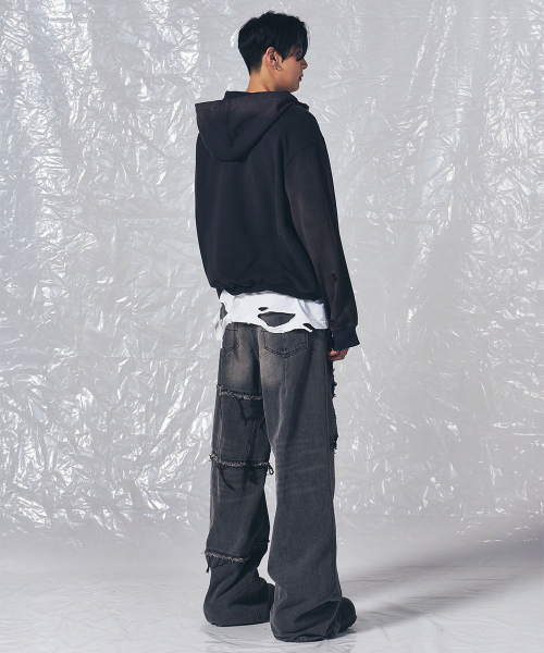 SCHISM INDUCING(スキズムインデューシング)の「BORO HOODIE NAVY(パーカー・レディース・その他・LARGE/MEDIUM)」の4枚目の写真