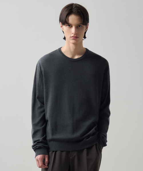 DRAW FIT（ドローフィット）の「シルクラウンドプルオーバーニット[ブラック]（ニット/セーター・メンズ・その他・MEDIUM/LARGE/X-LARGE）」の2枚目の写真