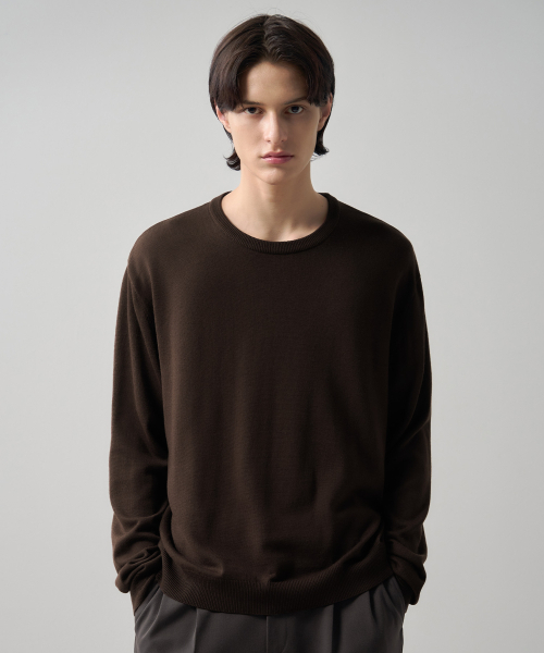 DRAW FIT（ドローフィット）の「シルクラウンドプルオーバーニット[ブラック]（ニット/セーター・メンズ・その他・MEDIUM/LARGE/X-LARGE）」の4枚目の写真