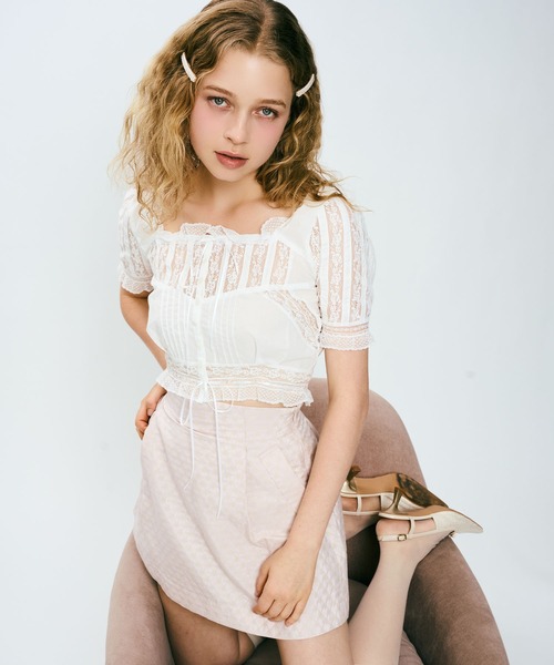 DEICY(デイシー)の「ハートJQタックミニスカート(スカート・レディース・ベージュ/ピンク・0/1)」の15枚目の写真