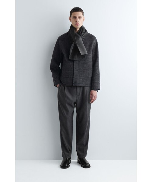 新品⭐︎COS ダブルフェイスフェイスウールマフラーケープ　ネイビー DOUBLE-FACED WOOL SCARF CAPE ダブルフェイスウールマフラーケープ