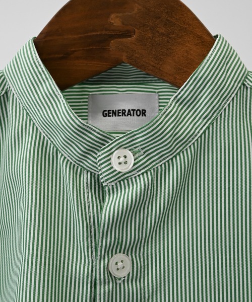 GENERATOR(ジェネレーター)の「GENERATOR/ジェネレーター ストライプシャツ(シャツ/ブラウス・レディース・グリーン/ネイビー・F)」の5枚目の写真