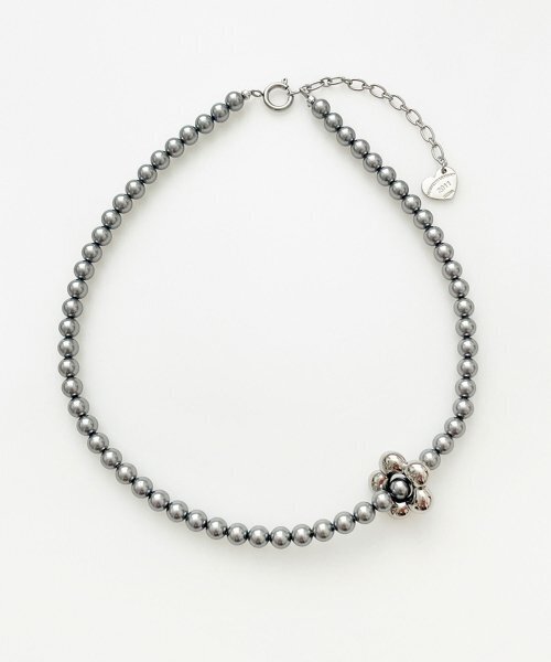 Wild Flower Pearl Necklace - Silver
