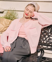 BONLECILL | 【UVカット率92％】配色ちびポケットシアーカーディガン【纏うUVケア - ソルヴェール】(カーディガン/ボレロ)