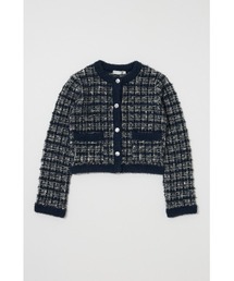 MOUSSY | COMPACT KNIT TWEED ジャケット(ノーカラージャケット)